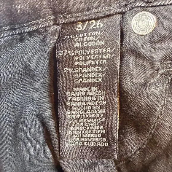 Kendall + Kylie High Rise Button Fly Black Denim Mini Skirt Size 3/26 - Picture 7 of 7